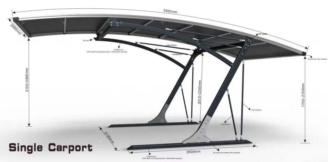 single车棚-剖面图+水印 único 车棚-剖面图+水印