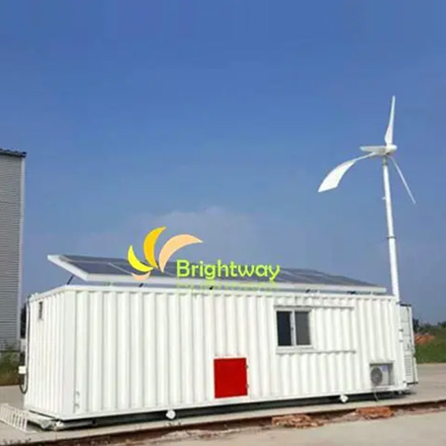 2kw/5kw Wind Solar Diesel Generation Sistema de energía híbrida Casa plegable potable para granja/construcción/área rural