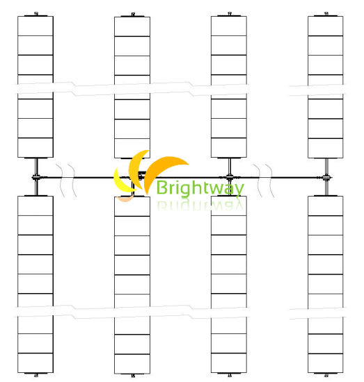 Estructura de rastreador simple de 150kW vinculada