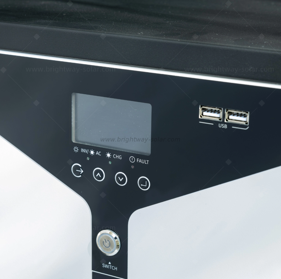 Brightway Inverter 2kW Todo en un sistema de batería de almacenamiento de energía solar 2.56kWh con MPPT