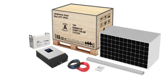 batería de litio del sistema de la generación del panel solar de 3kw 5kVA Sistema solar 450W