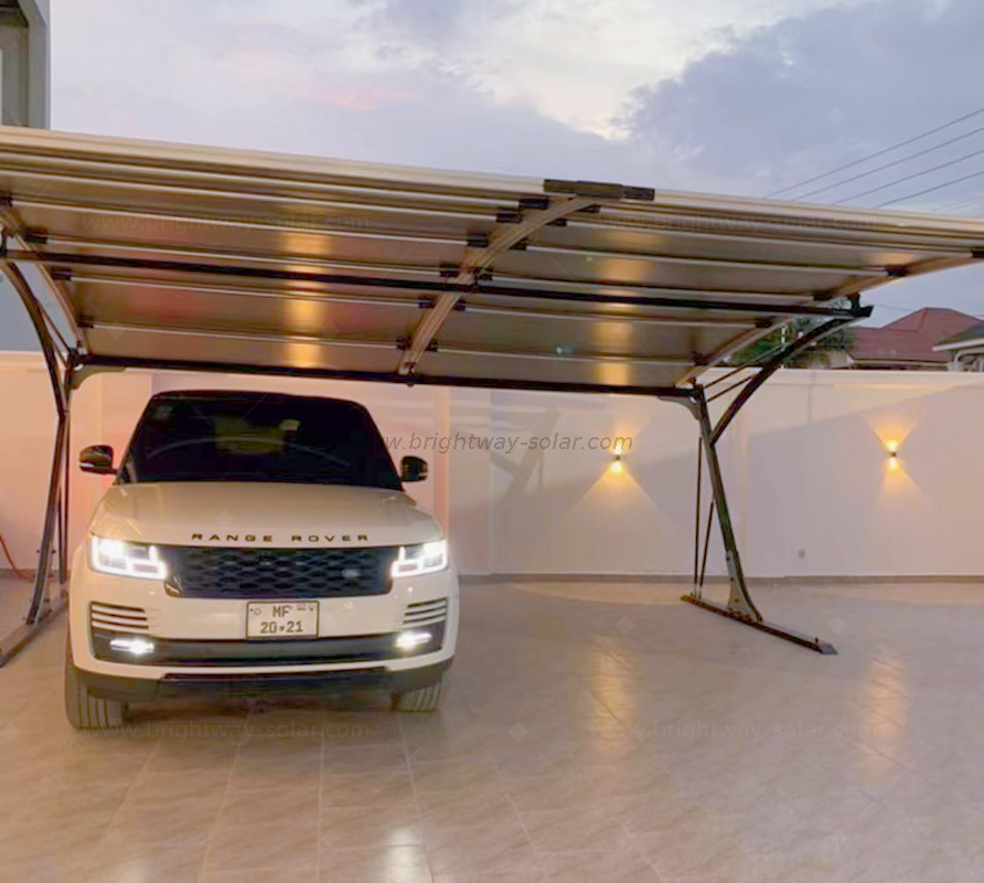 Brightway Latinera solar doble estacionamiento con soportes de aluminio China Factory Proveedores para un fácil estacionamiento de automóviles dobles