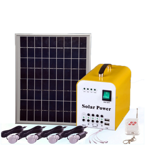 Sistema de energía solar para el hogar de 20 W con batería y luces LED de 3 W