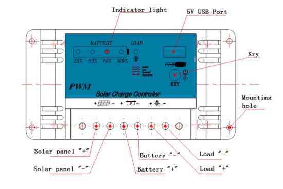 Controlador solar PWM NH12V/10A para sistema de energía solar