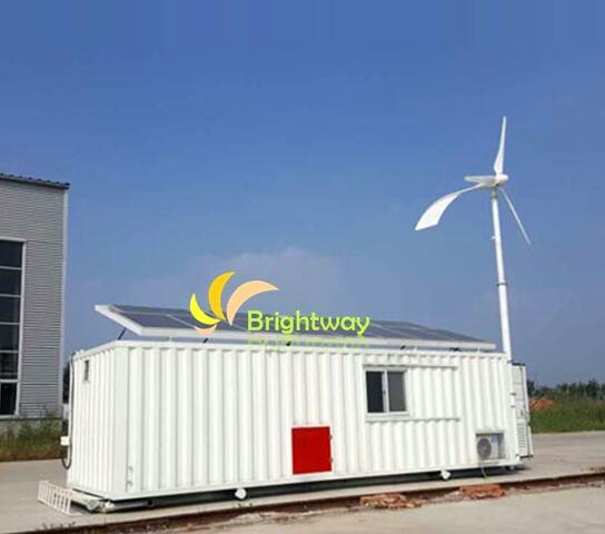 2kw/5kw Eólico Solar Diesel Generación Sistema de energía híbrido Potable Casa plegable para granja/Construcción/Área rural