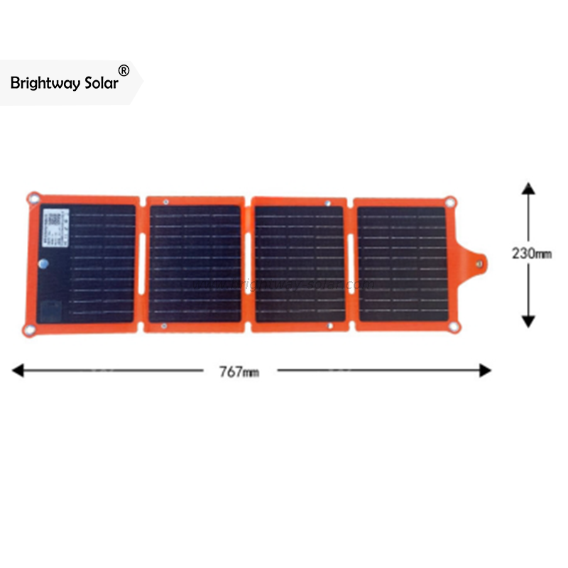 Brightway Panel solar solar portátil 20W arriba para cargar teléfonos inteligentes