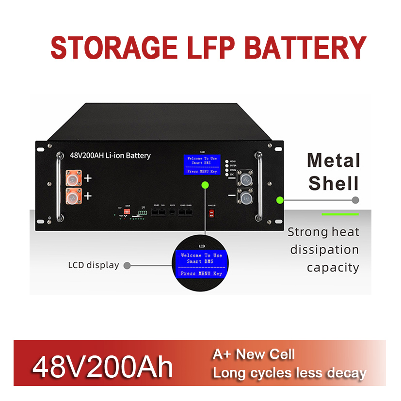 Batería de litio 48V200AH 51.2V 200AH Paquete de batería Sistema de almacenamiento de iones de litio